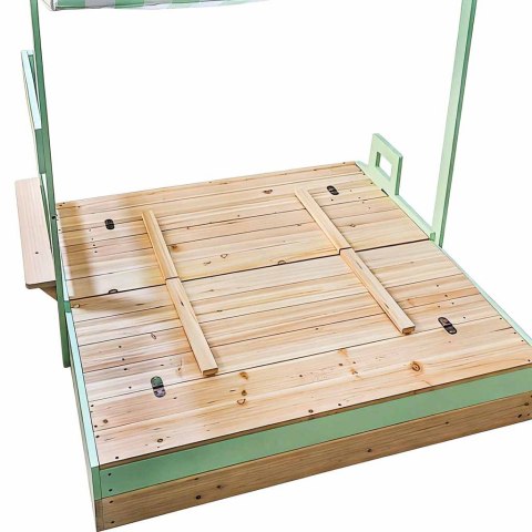 Piaskownica drewniana LULILO Vendo obracany daszek 360° zamykana ławki 120cm