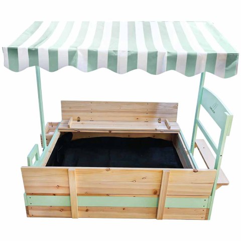 Piaskownica drewniana LULILO Vendo obracany daszek 360° zamykana ławki 120cm