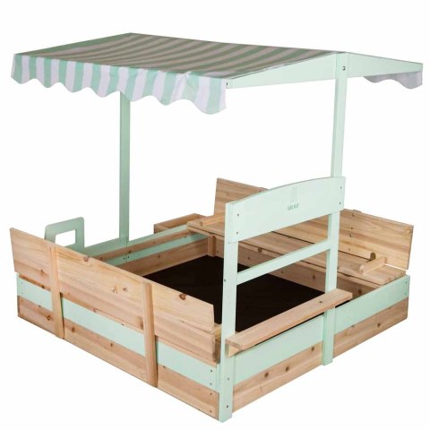 Piaskownica drewniana LULILO Vendo obracany daszek 360° zamykana ławki 120cm