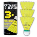 Lotki Do Badmintona TALBOT TORRO Tech 350 Slow 3 szt Żółte Wolne