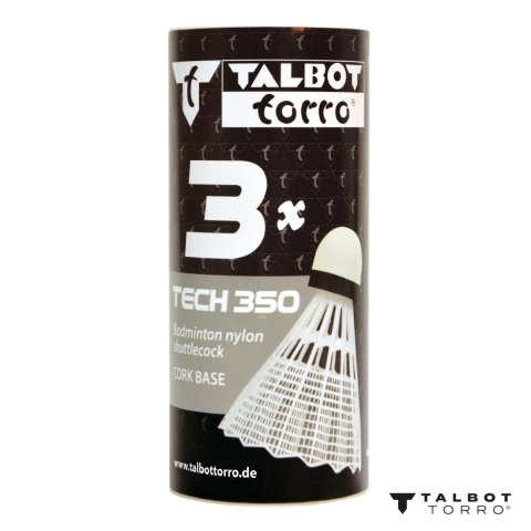 Lotki Do Badmintona Talbot Torro Tech 350 Medium 3 Szt Białe Puszka