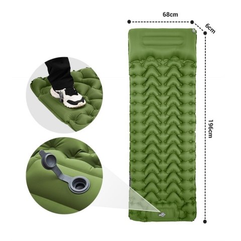 Mata Samopompująca KINGCAMP Deluxe 10 Gruba Karimata Zielona