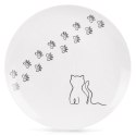 Talerzyk Deserowy Porcelanowy 20,5 cm Kotek Biały Talerz dla Dzieci