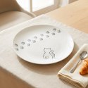 Talerzyk Deserowy Porcelanowy 20,5 cm Kotek Biały Talerz dla Dzieci