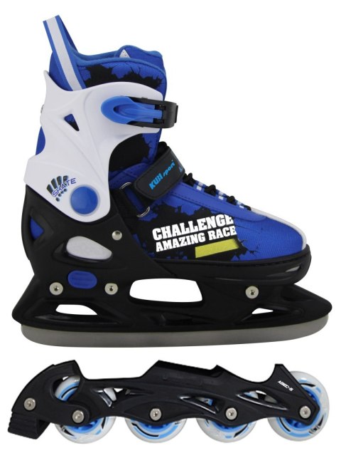 Łyżworolki 2w1 Rolki Łyżwy Regulowane Chłopięce ABEC-5 KUBISPORT 33-36