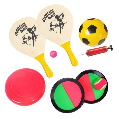 Zestaw Gry Ogrodowe Rodzinne Piłka Frisbee Paletki Catch Ball MASTER 4 szt.