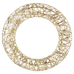 Wianek Świąteczny 40 cm Złoty Świecący 30 LED Ciepłe Światło z Timerem