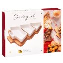 Zestaw do Serwowania Przekąsek Choinka 4 el. Porcelana Bambus